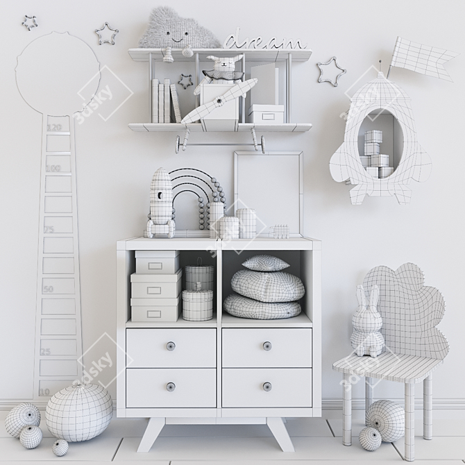 Dreamy Kids Room Set 3D model image 11