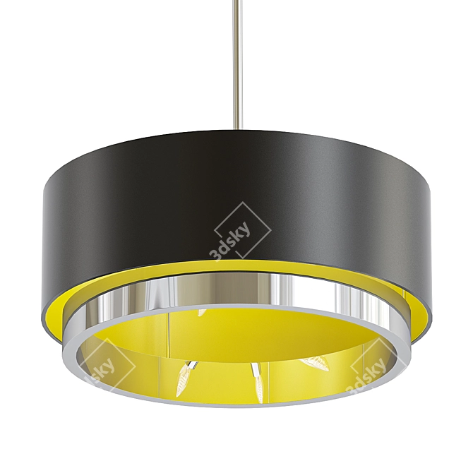 Elegant Chrome Pendant Light 3D model image 1