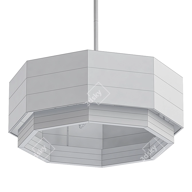 Elegant Chrome Pendant Light 3D model image 2