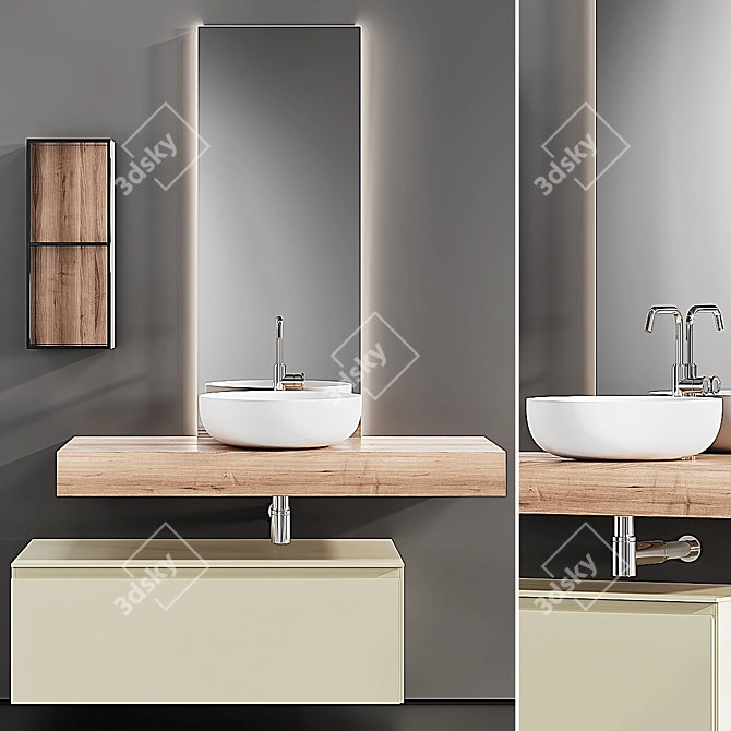 Elegant Edone Vanity Set 3D model image 1