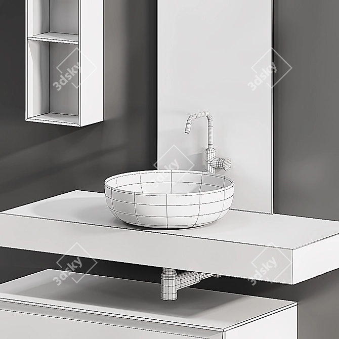 Elegant Edone Vanity Set 3D model image 4