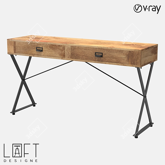 LoftDesigne 417 Console Table 3D model image 1