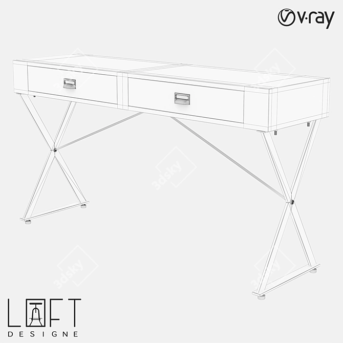 LoftDesigne 417 Console Table 3D model image 2