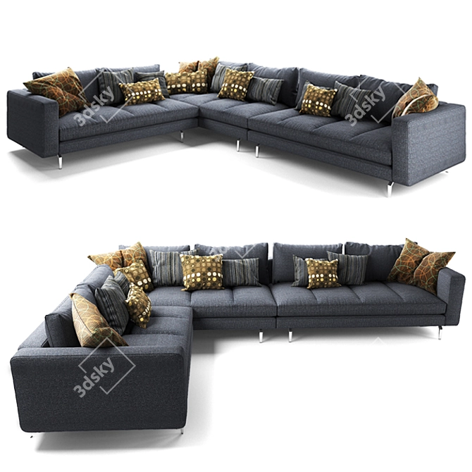 Zonotta Bruce Sofa: Stylish Fabric Vol-2 3D model image 1