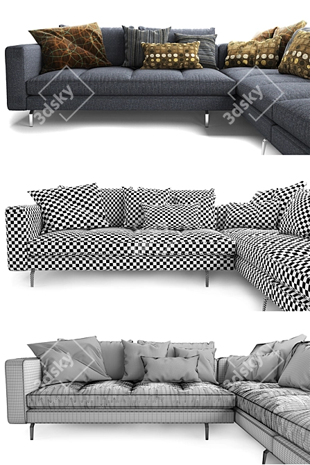 Zonotta Bruce Sofa: Stylish Fabric Vol-2 3D model image 3