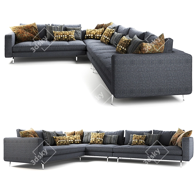 Zonotta Bruce Sofa: Stylish Fabric Vol-2 3D model image 4