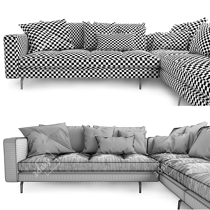 Zonotta Bruce Sofa: Stylish Fabric Vol-2 3D model image 6