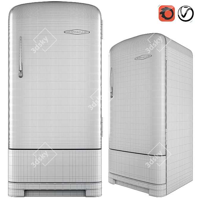 Vintage Dnepr Fridge - Classic Cooling 3D model image 8