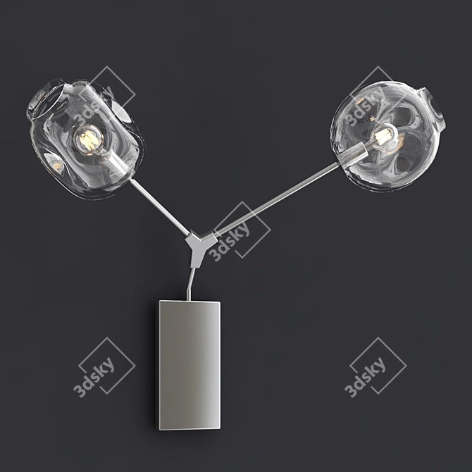 Chrome Branching Bubble Sconce: A Modern Illumination 3D model image 1