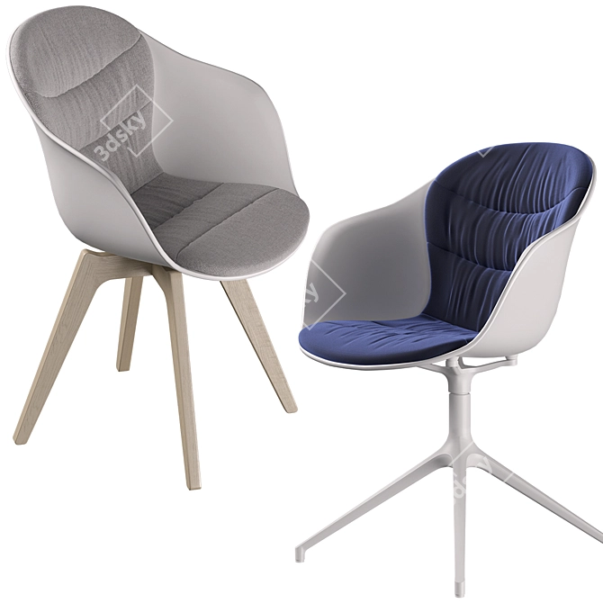 Modern Boconcept Alicante Table & Adelaide Chair Set 3D model image 2