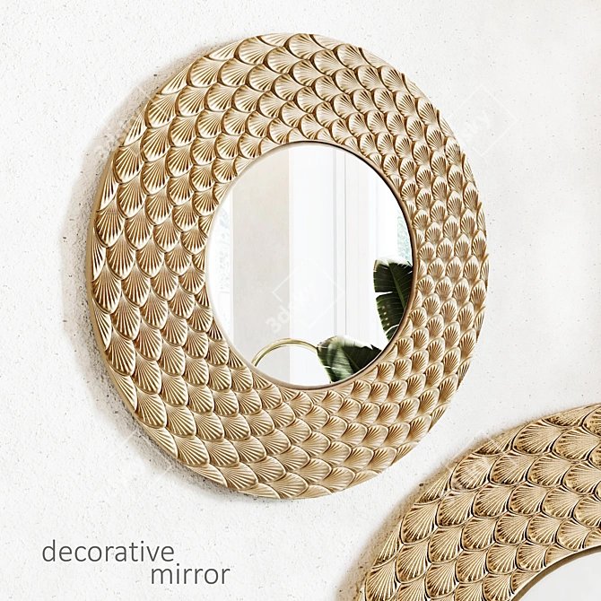 Elegant Reflective Decor Mirror 3D model image 1