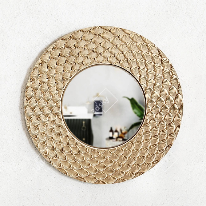 Elegant Reflective Decor Mirror 3D model image 2