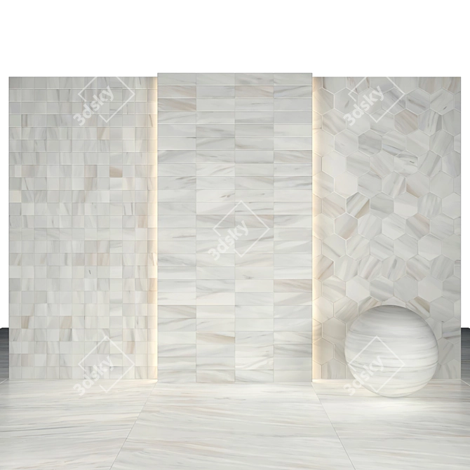 Golden Omber Marble: Luxe Texture Collection 3D model image 3