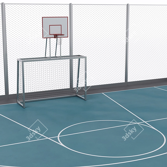 Universal Fenced Sports Ground 3D model image 4