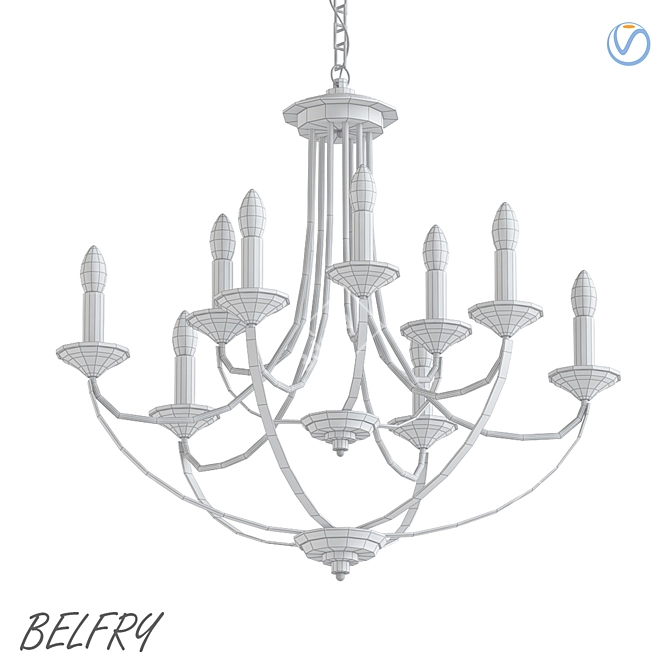 Elegant Belfry Chandelier 3D model image 2