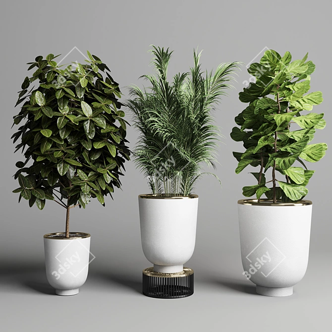Concrete Vase Collection: Indoor Plant 35 3D model image 3