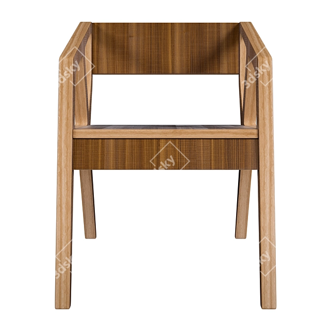 Modern Walnut Loft Armchair: Amarak 3D model image 2