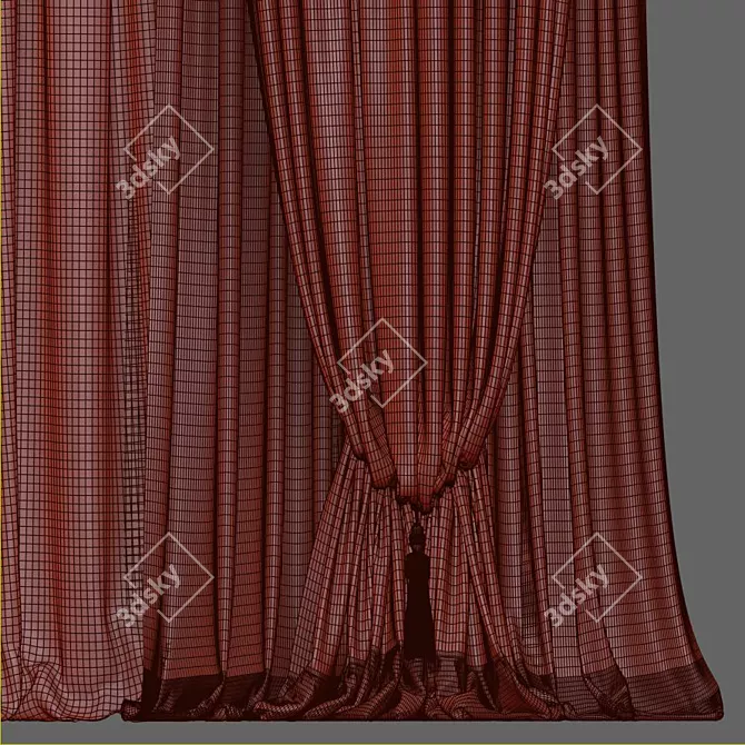 Elegant Drapery - Curtain 860 3D model image 3