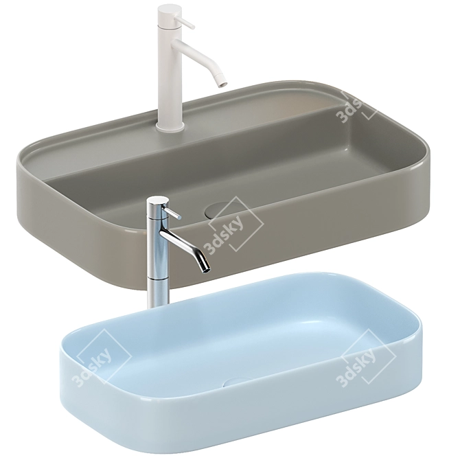 Artelinea Washbasin Set: Stylish Design & Various Options 3D model image 2