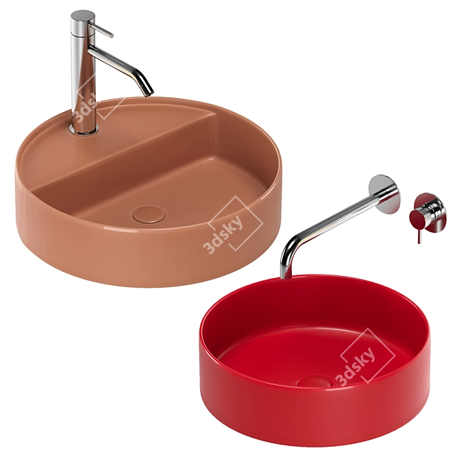 Artelinea Washbasin Set: Stylish Design & Various Options 3D model image 3