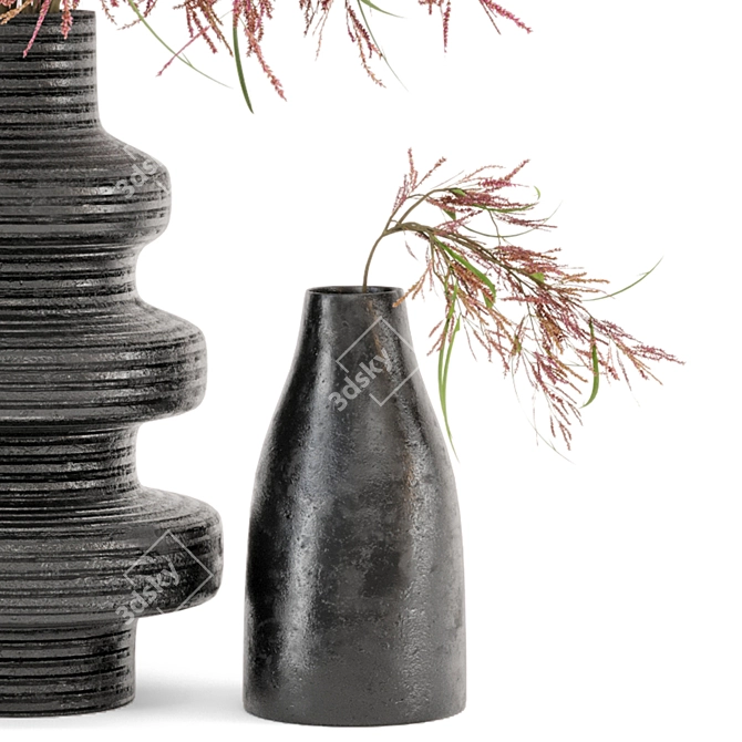 Modern Concrete Vase with Indoor Plants 3D model image 5