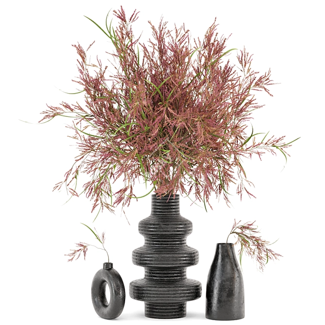 Modern Concrete Vase with Indoor Plants 3D model image 6