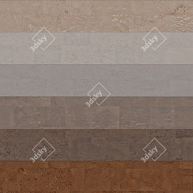 OM CORKART - Elegant Narrow Plank Cork Flooring 3D model image 1