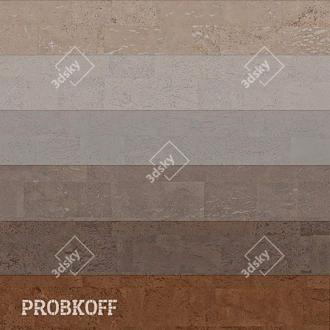 OM CORKART - Elegant Narrow Plank Cork Flooring 3D model image 2