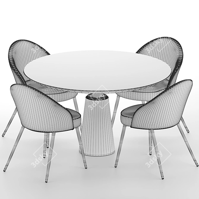 Stylish COOPER Dining Set 3D model image 5