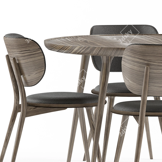 Modern Elegance Dining Set 3D model image 2