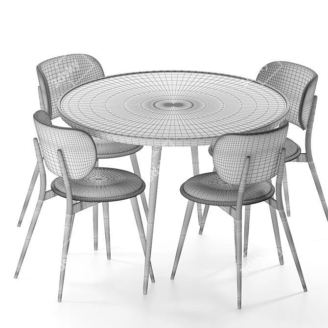 Modern Elegance Dining Set 3D model image 4