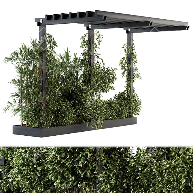 Ivy Pergola: Lush Greenery for Outdoor Oasis 3D model image 2