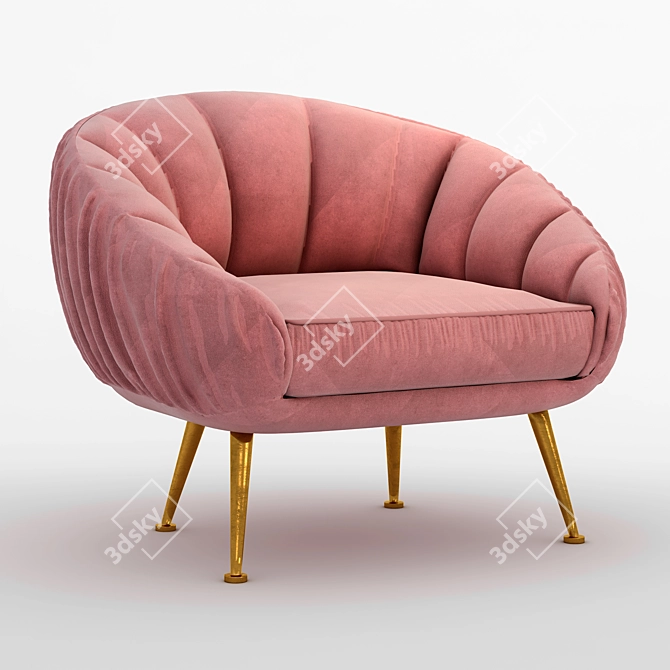 Modern Arm Chair - 3D Model 3D model image 2