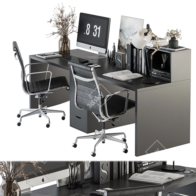 Modern Office Furniture Set 3D model image 1