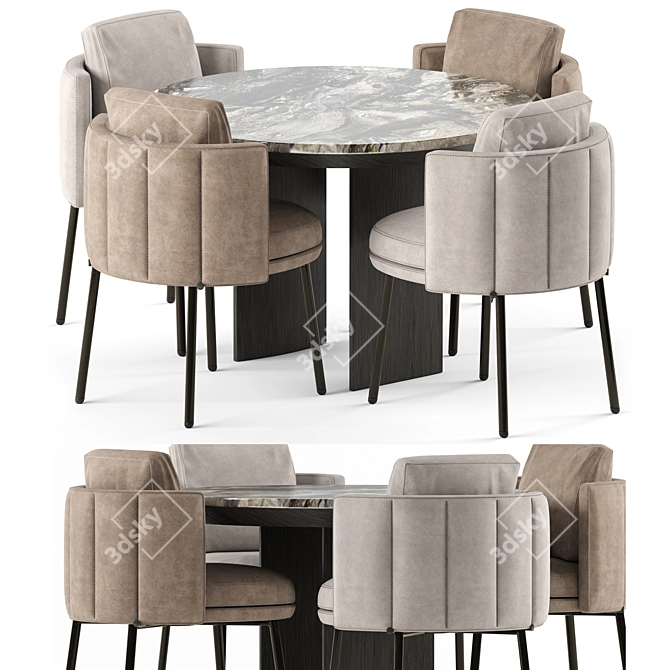 Elegant Torri Dining Set 3D model image 3