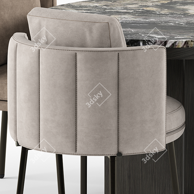 Elegant Torri Dining Set 3D model image 6