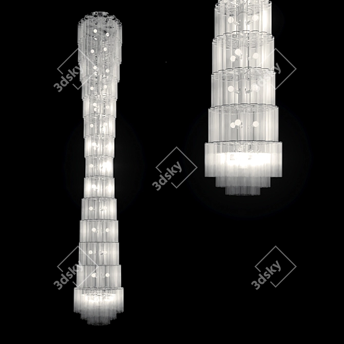 Glass Waterfall 452/11PF Cascade Chandelier 3D model image 1