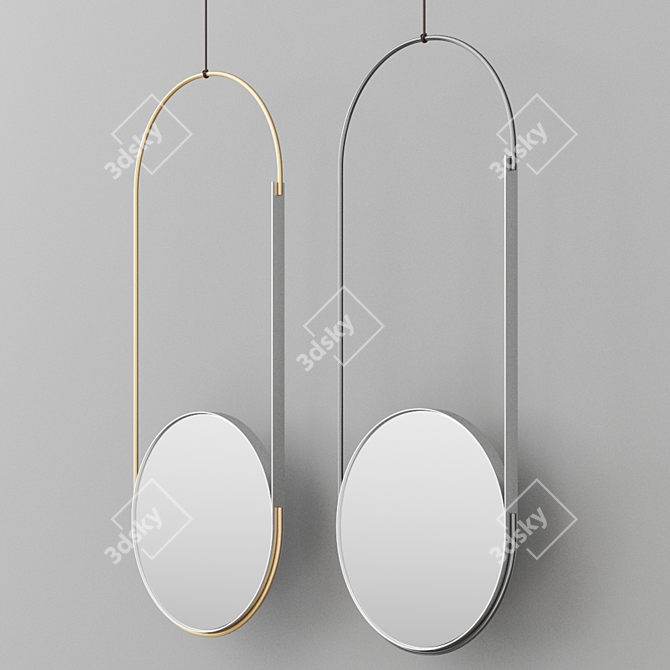 Sleek Round Mirror: MOBILE MIRROR By Kristina Dam Studio 3D model image 3