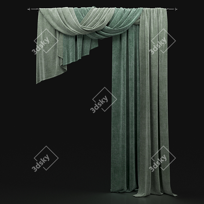 Professional 3D Curtain Model: Photorealistic Visualization Solution 3D model image 1