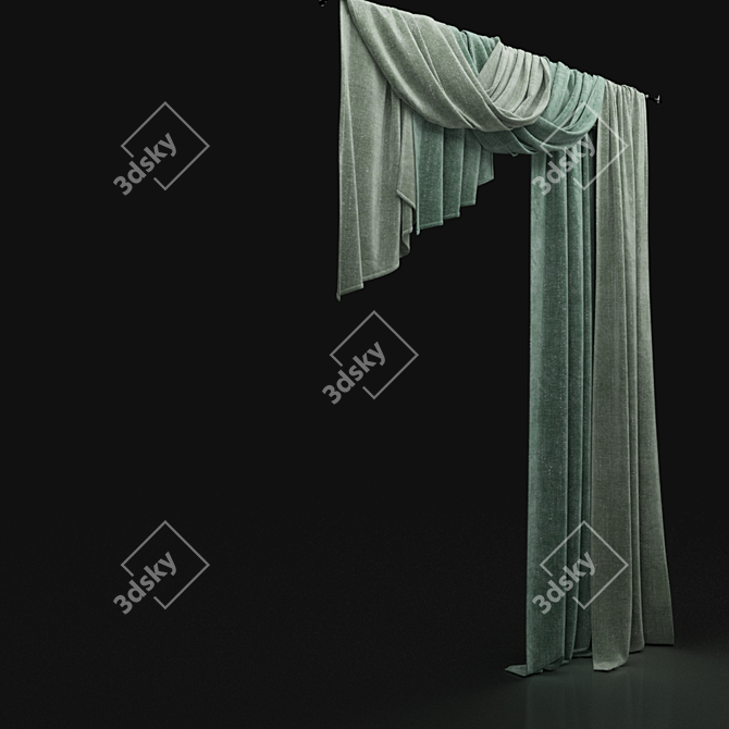 Professional 3D Curtain Model: Photorealistic Visualization Solution 3D model image 2