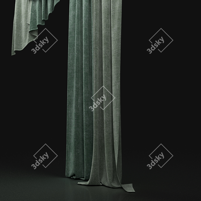 Professional 3D Curtain Model: Photorealistic Visualization Solution 3D model image 3