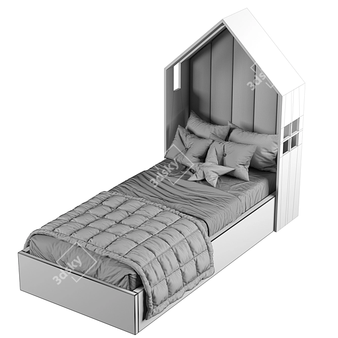 Cozy House Baby Bed 3D model image 4