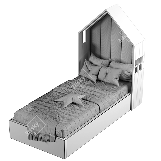 Cozy House Baby Bed 3D model image 5