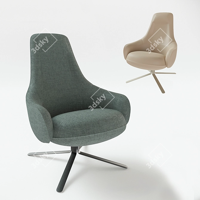 Ligne Roset Moa Armchair: Modern Comfort and Style 3D model image 1