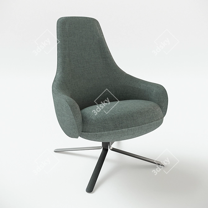 Ligne Roset Moa Armchair: Modern Comfort and Style 3D model image 6