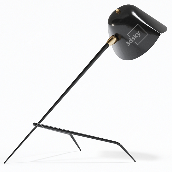 Serge Mouille Tripode Desk Lamp 3D model image 2