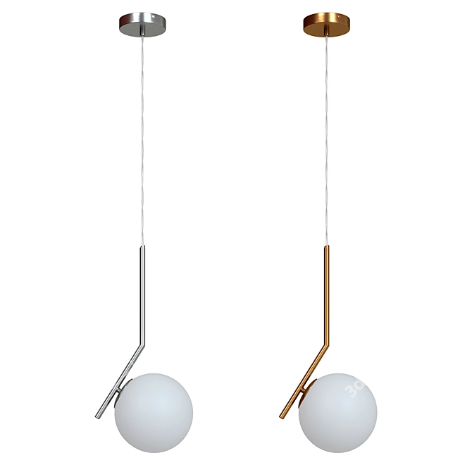 Bolla-unica Pendant Lamp: A1923SP-1CC & A1923SP-1AB 3D model image 1