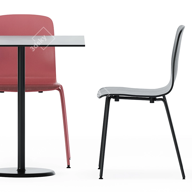 Sleek Alfiere Table with De Vorm Stack Chair 3D model image 4