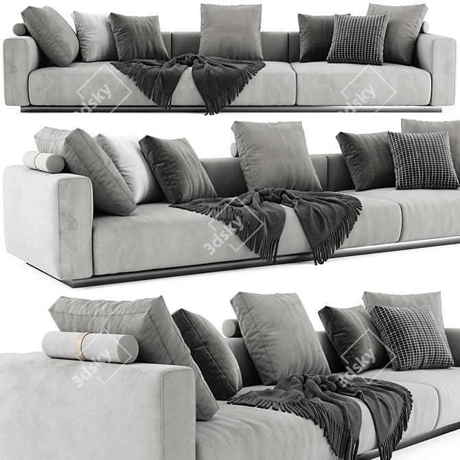 Flexform Lario 3-Seater Luxury Sofa 3D model image 1