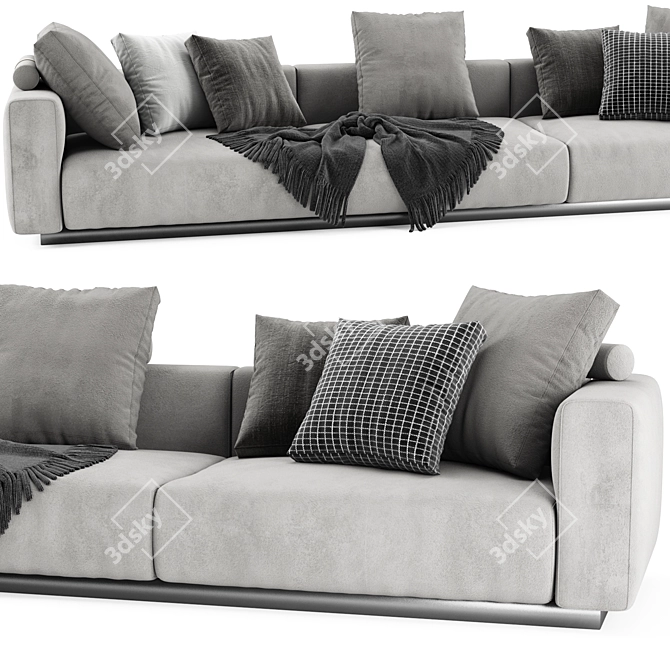 Flexform Lario 3-Seater Luxury Sofa 3D model image 2